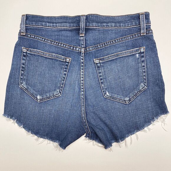 L'Agence Ryland Cuttoff Denim Shorts Size 25 Authentique Medium Wash Raw Hem - Picture 3 of 5